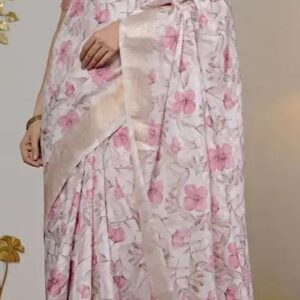 New Arrivals celebrity sarees floral zari silk blend saree